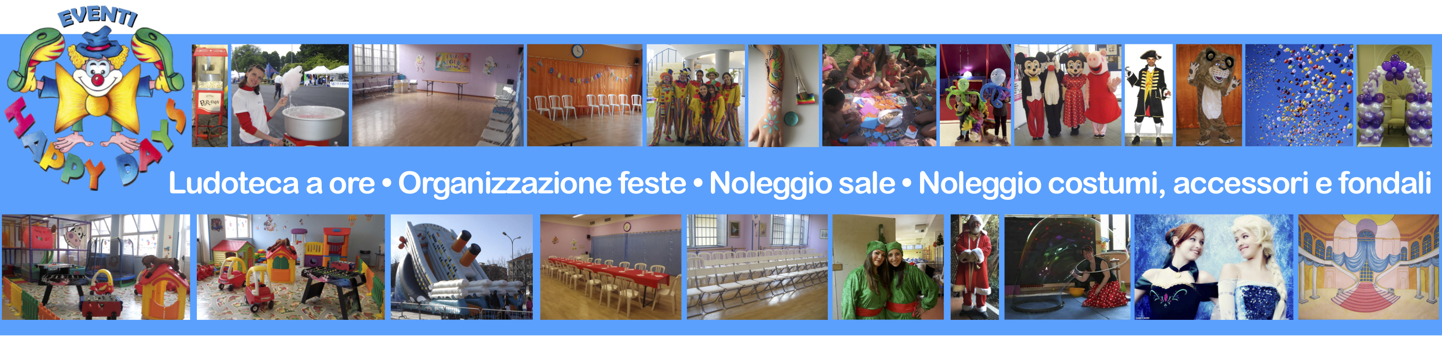 happy days - 450mq DI GIOCO E CULTURA • personale qualificato - esperienza ventennale • Ludoteca a ore • Organizzazione feste • Noleggio sale • Noleggio costumi, accessori e fondali • Arte e animazione  corso roma 44/b . trecate - tel. 0321 74796 - cell. 339 7045927- e-mail: posta@associazionehappydays.it • INFORMAZIONI, ORARI, CATALOGHI E LISTINI AGGIORNATI SU FB